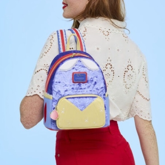 NWT Disney x Loungefly Snow White Cosplay Velvet Mini Backpack - Picture 2 of 6